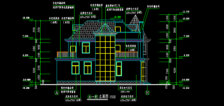 3层别墅框架施工图效果图资料下载-某别墅建筑结构施工图带效果图