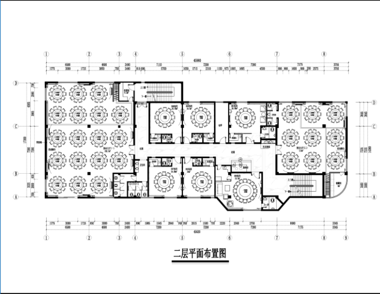欧式风格电视墙效果图资料下载-丽锦大酒楼欧式风格室内施工图及效果图（35张）