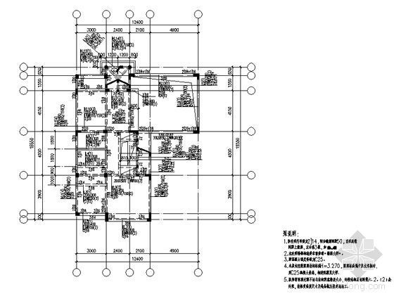 [东莞市]某豪园三期别墅区（A4型别墅）建筑结构水电施工图（含节能-GS-A4-07 三层板钢筋图