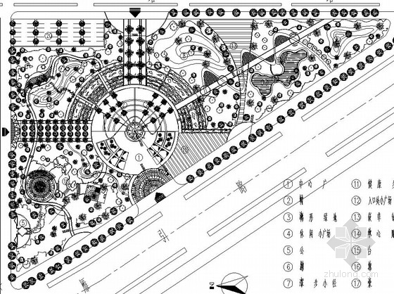 休闲景观广场剖面dwg资料下载-[西安]城市中心广场园林景观工程施工图