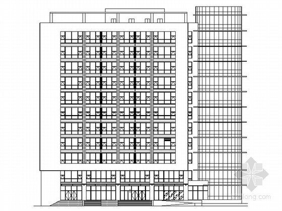 十一层办公楼建筑设计资料下载-[张家口]某华北结算中心十一层办公楼建筑施工图