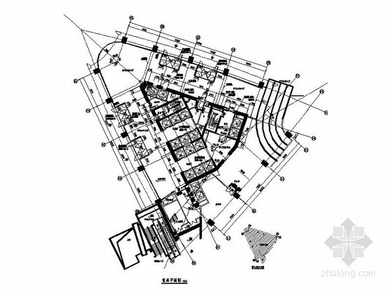三角地带绿化图纸资料下载-[郑州]某三角地带三十八层办公综合楼方案图