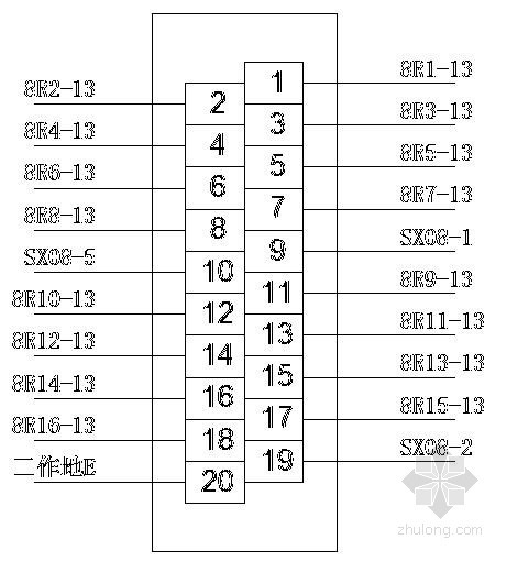 机柜图纸.dwg资料下载-某弱电工程系统机柜接线施工图