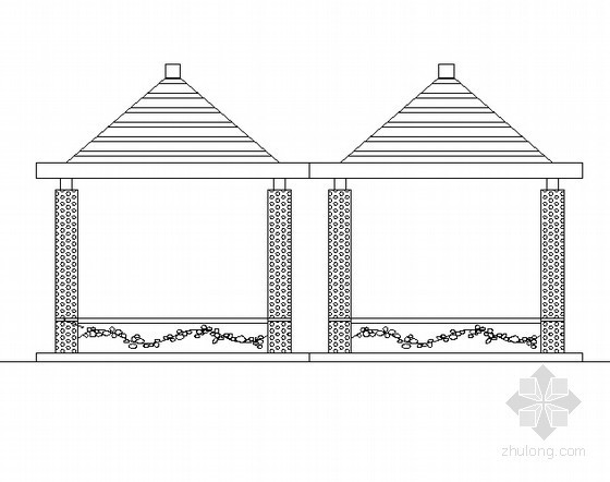 园林节点大样资料下载-情侣亭节点大样图