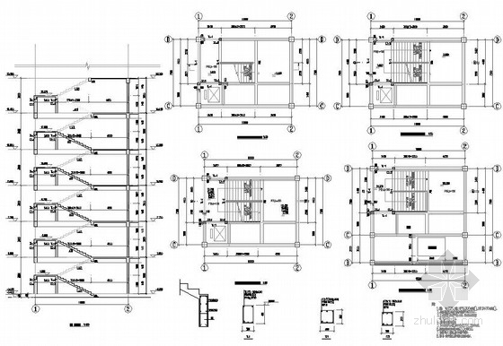 六层框架教学楼结构施工图- 