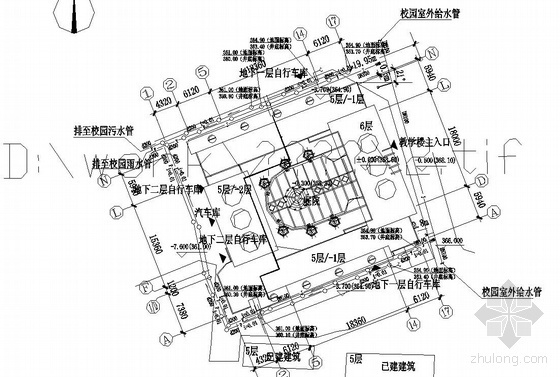 教学楼给排水图纸含工程量资料下载-某六层教学楼给排水图纸