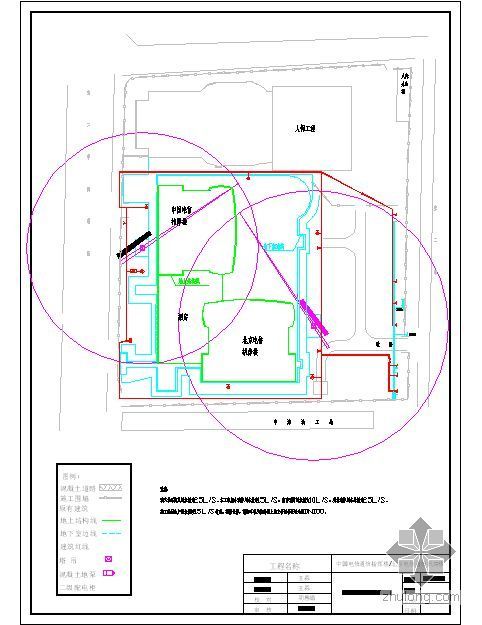 消防栓平面布置图资料下载-北京某通信指挥楼现场临水平面布置图