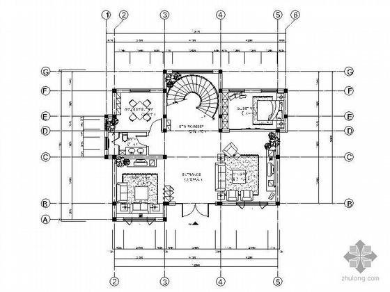 单体家具SU资料下载-自建单体别墅首层设计图