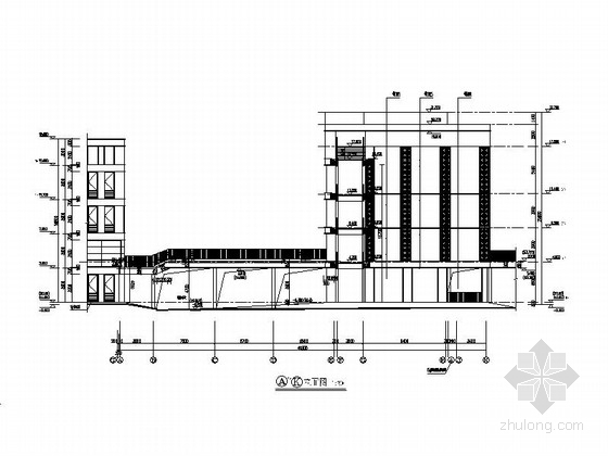 [湖南]现代风格小学建筑施工图（含学校所有楼）-现代风格小学建筑施工图剖面图 