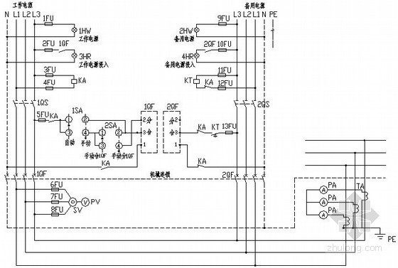 双电源切换芯片资料下载-双电源自投自复控制原理图