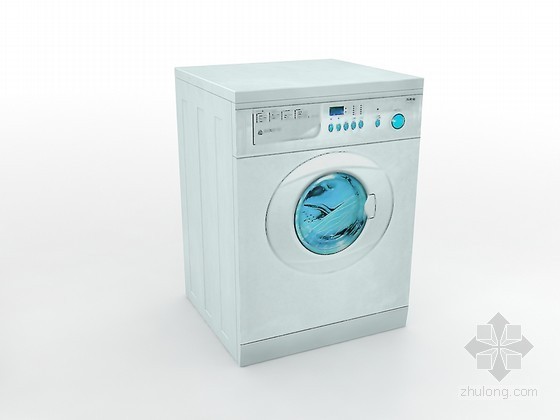 洗衣机cad下载资料下载-全自动滚筒洗衣机3D模型下载
