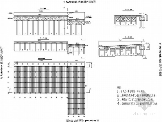 桥梁施工栈桥图资料下载-工字钢结构栈桥工程全套施工图（13张）