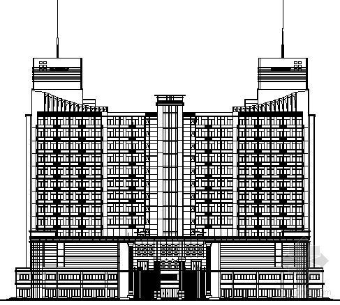 五星级酒店建筑设计图全套资料下载-某十四层五星级酒店建筑方案设计图