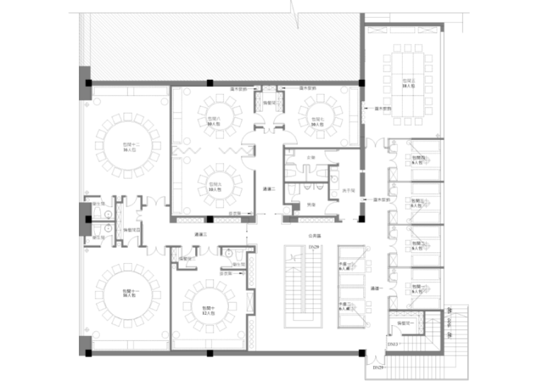 酒店空间设计6000平米资料下载-[新疆]750平米素食餐饮空间设计施工图（附效果图）