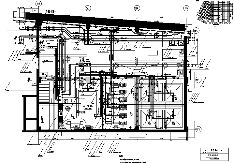中型商场平面结构设计图资料下载-某高层建筑水处理设施平面节点图