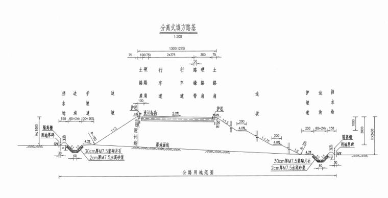 道路工程施工图纸（共321张）-分离式填方路基