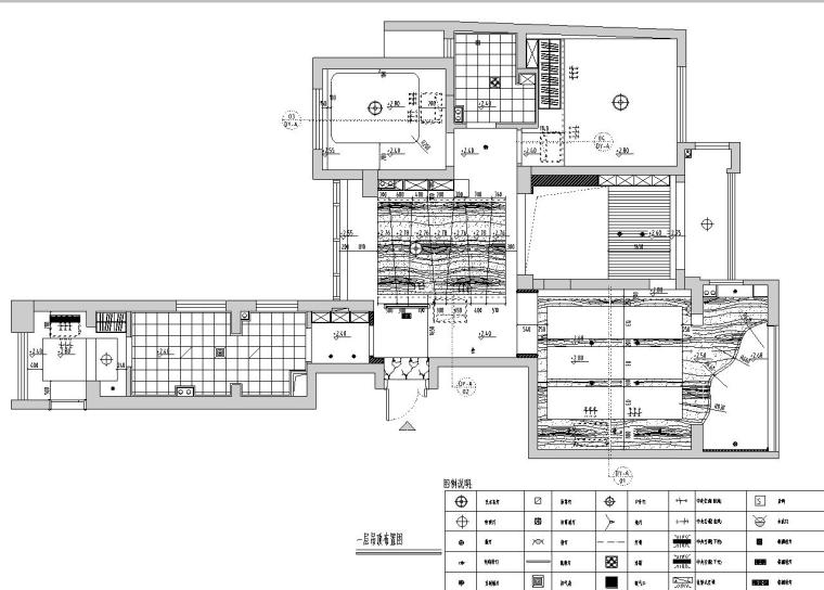 公园道阁楼完整室内施工图设计-一层吊顶布置图