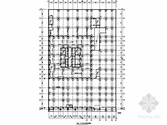 57层框架核心筒结构酒店办公楼结构施工图（213米 含裙房）--17.650m层结构平面布置图