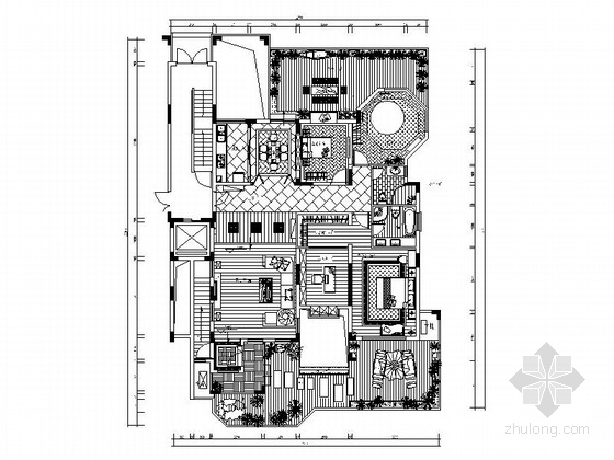 房建别墅施工图资料下载-[广东]东南亚风情两层别墅室内装修施工图（含高清效果 推荐！）