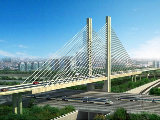 260m斜拉桥设计资料下载-跨铁路独塔双索面预应力斜拉桥塔柱施工方案60页（爬模 翻模）