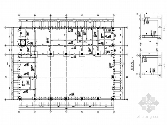 [广东]地上二层框架结构体育馆结构施工图（含建施）-基础梁配筋图 