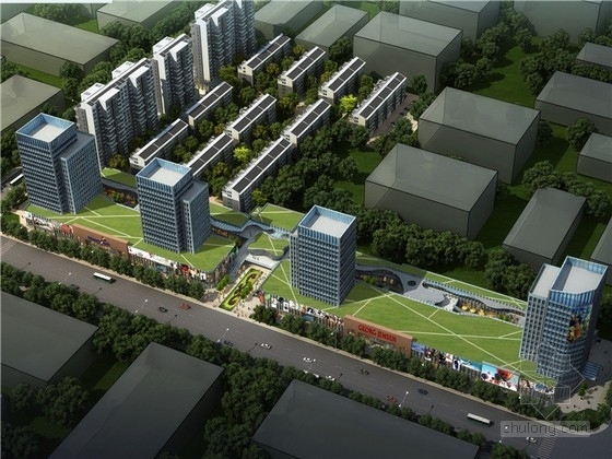 公寓设计规划资料下载-[江苏]新古典风格办公式公寓楼及周边地块规划设计方案文本