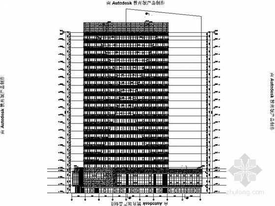 [江苏]现代风格商住楼建筑施工图（含方案文本）-现代风格商住楼建筑施工图立面图