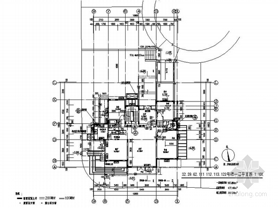 [上海]现代风格别墅群规划及单体建筑施工图（知名设计院 480余张）-现代风格别墅群规划及单体建筑平面图