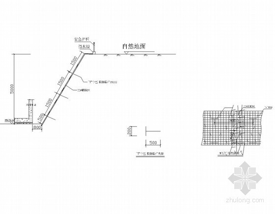 [北京]基坑喷锚支护专项施工方案-基坑支护结构图 