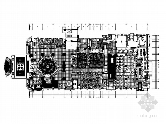 书店CAD施工图资料下载-[上海]高端奢华五星级商务酒店一层公共区域室内装修施工图（含效果）