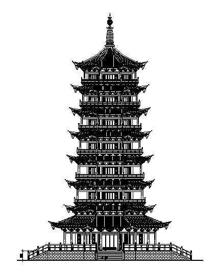 园林塔施工图资料下载-桂林某景区九层塔全套施工图