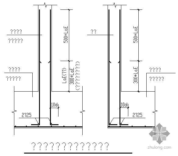 底板柱插筋效果图资料下载-某基础底板剪力墙竖筋插筋节点构造详图