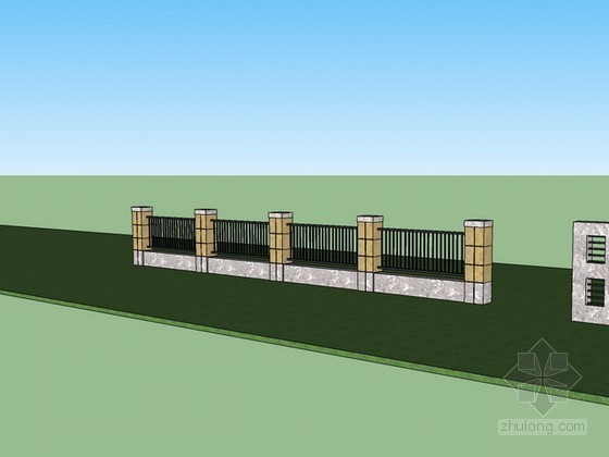 su围墙栏杆模型资料下载-4个围墙sketchup模型下载