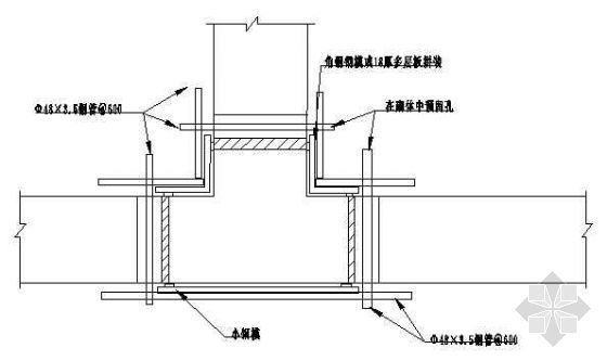 构造柱支模图资料下载-丁字墙处构造柱支模示意图