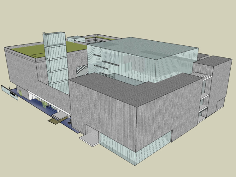 博物馆房建监理大纲资料下载-现代博物馆SketchUp模型下载