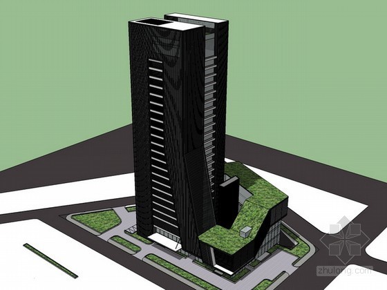 现代办公楼CAD资料下载-现代办公楼sketchup模型下载