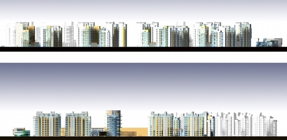 [上海]生态型小高层住宅区规划设计方案文本（国内知名地产）-生态型小高层住宅区规划设计立面图
