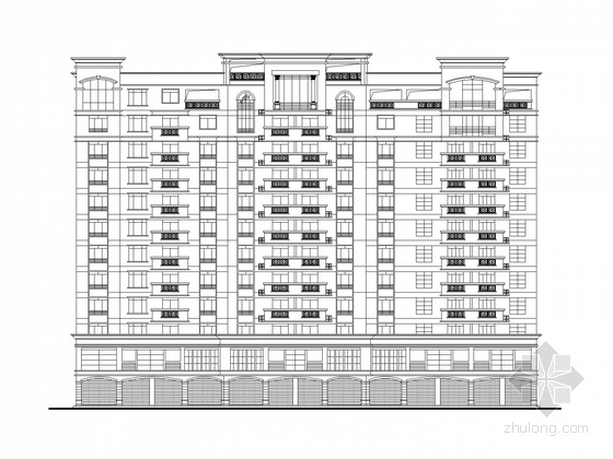 中式古典风格楼资料下载-十二层欧式风格商住楼建筑施工图