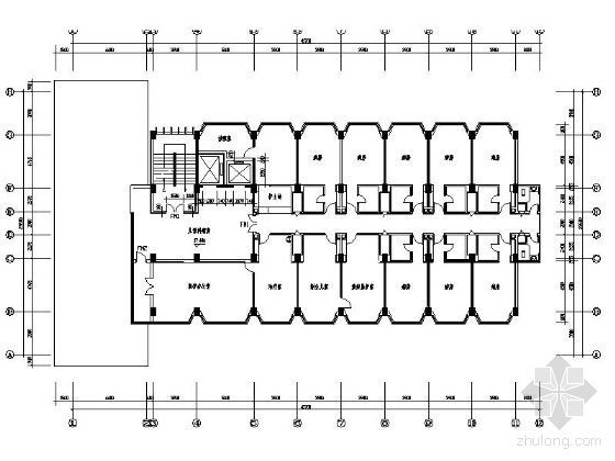 [改建]某十层妇幼保健院综合楼方案CAD图-病房层平面图