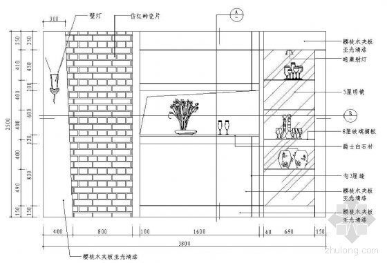 室内设计立面图块资料下载-餐厅立面图图块9