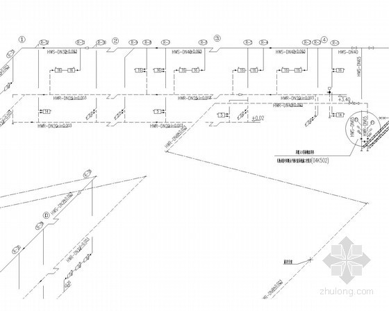 [吉林]厂房建筑暖通空调系统全套设计施工图（含控制点流程图）-采暖系统图 