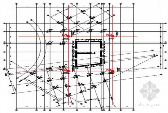  [广东]超高层框筒结构办公塔楼施工组织设计（技术标，530页）-三级平面控制网布置图 