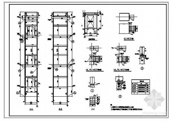 电梯井架安全问题资料下载-某电梯井节点构造详图