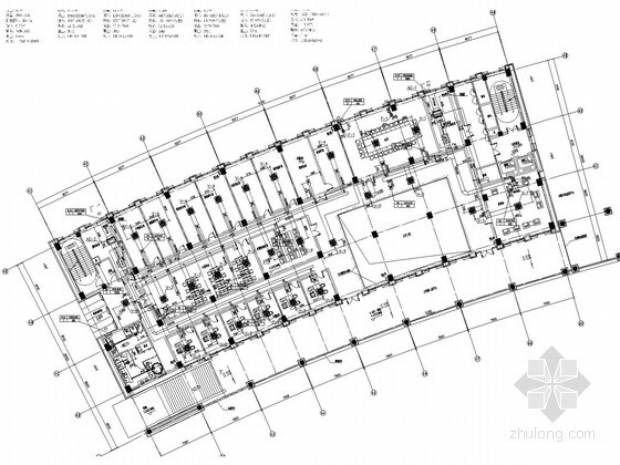 公共办公建筑空调通风及防排烟系统设计施工图（风冷热泵机组）-二层空调通风平面图 