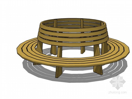 休闲桌椅室外资料下载-室外休闲椅SketchUp模型下载