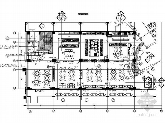 中式室内世纪施工图资料下载-新中式精装中餐厅公共区室内施工图