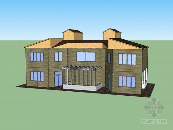 小别墅建筑工程施工资料下载-小别墅sketchup模型下载（1）