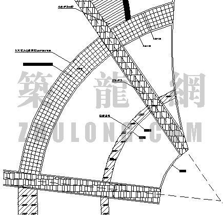 弧形园路资料下载-弧形花架铺装及园路