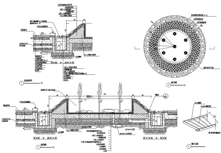[广东]国际奢华酒店花园景观设计施工图（超全详图）-凝音广场涌泉大样图