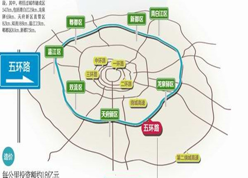 成都龙泉驿区施工方案资料下载-成都五环路要来了，每公里造价1.8亿元！